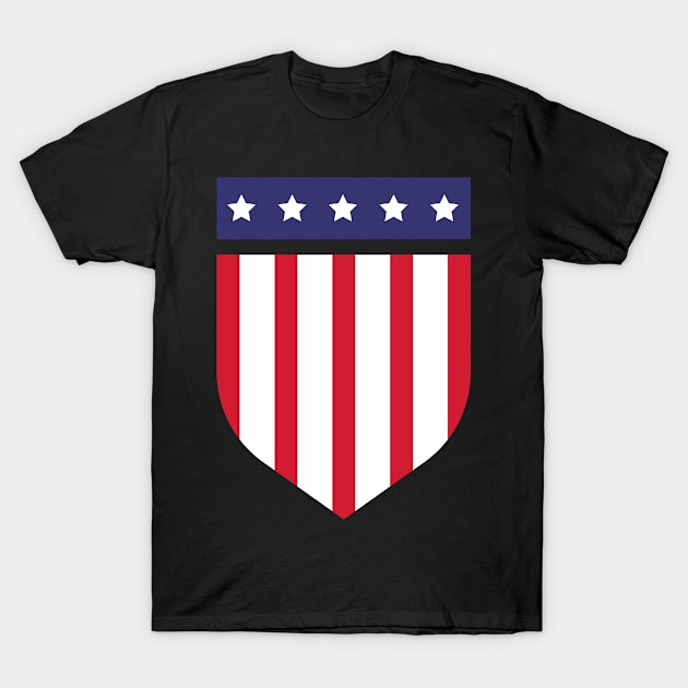 Shield in the colors of the USA | Flag of United States (1) | Gift idea T-Shirt by French Culture Shop